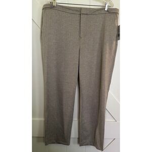 NWT Zac & Rachel Woman‎ Natural Chevron Pants Size 16W Wide Leg Dress Trousers
